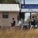 Law-enforcement officials continue their investigation at the First Baptist Church on Nov. 6, 2017, in Sutherland Springs, Texas. (Scott Olson/Getty Images)